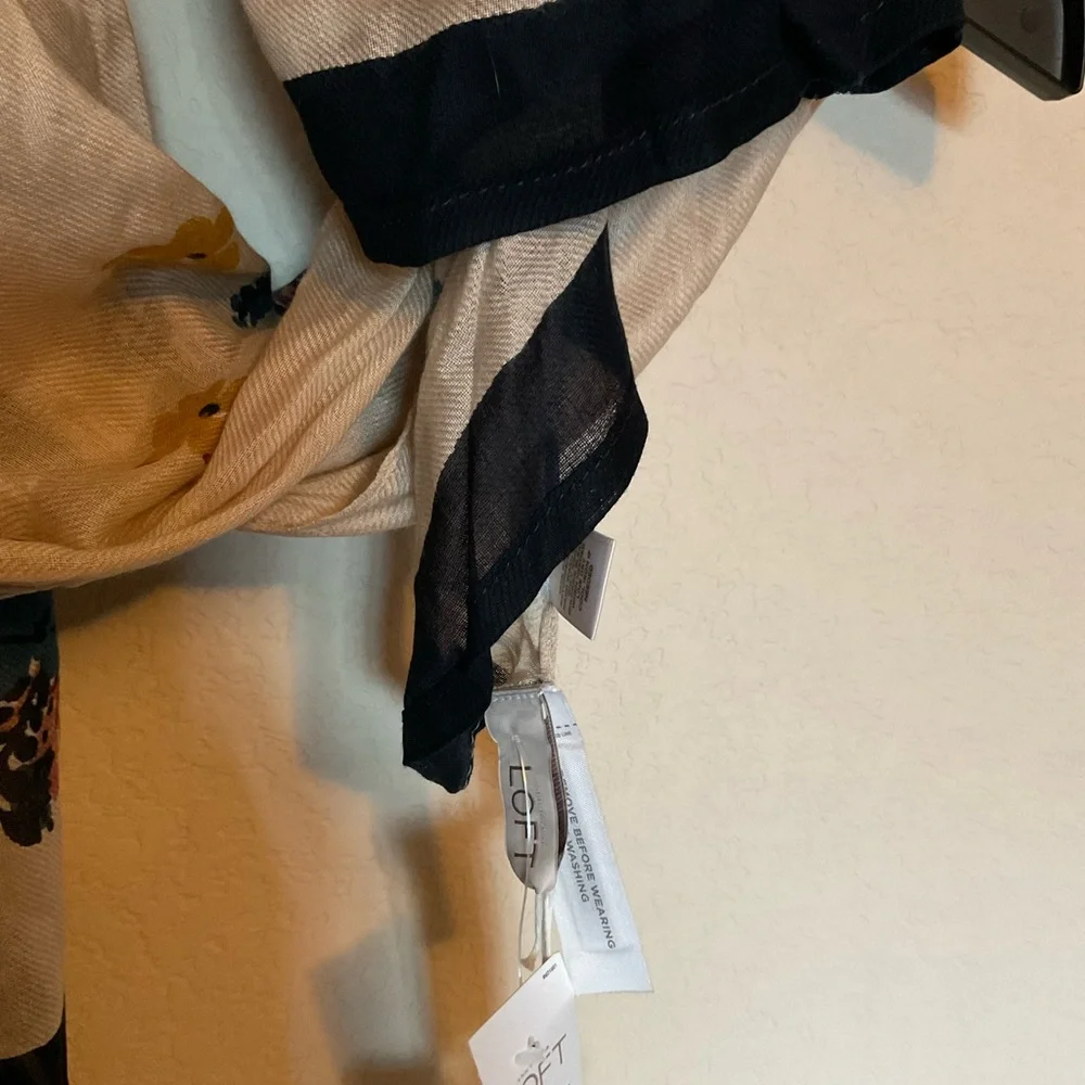 Loft Floral and Striped Scarf light weight material
